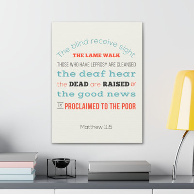 " The Blind Receive Sight Matthew 11:5 Christian Wall Art "