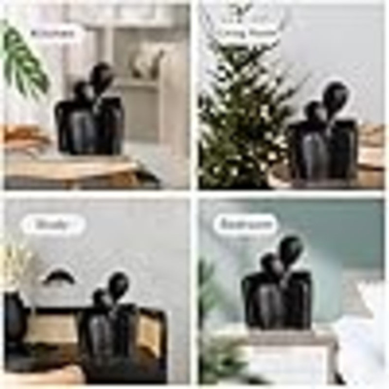 Figurine de couple amoureux en céramique, Noir