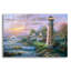 Art mural en verre épique «Lighthouse Haven 2» par Nicky Boehme, 24 po x 16 po-1344082280