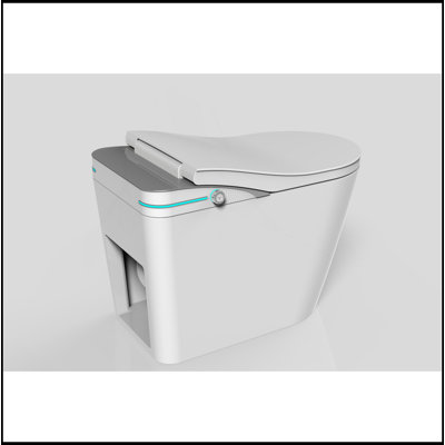 Smart Toilet With Built-In Heated Seat, Tankless Toilet With Auto Flushing, Adjustable Seat Temp, Flush Remote Control LED Digital Display, Elongated