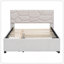 Lit plateforme tapissier avec tête de lit à motif brique et lit gigogne simple, tissu en lin pour un confort moderne et une efficacité d'espace-1153159578
