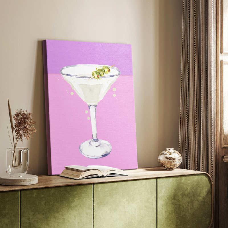 Martini néon - Cavas enveloppés de galerie, H 18 po x l 12 po