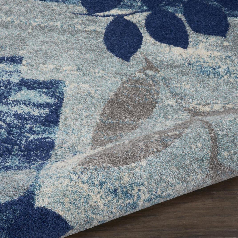 Leeming Floral Indoor Rug, Round 5'3"