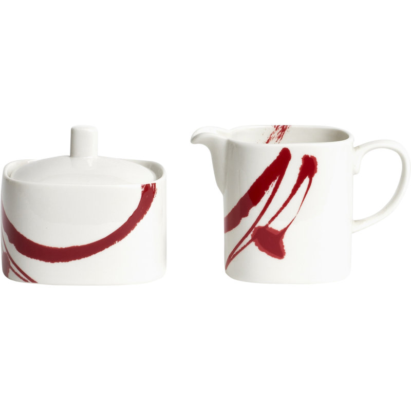 Ensemble de sucrier et pot à crème Paint It, Rouge