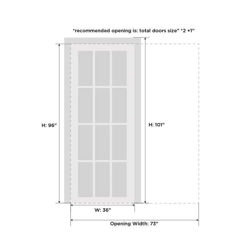 Porte blanche en verre givré Sete, 36 po x 96 po