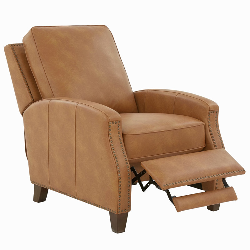 Fauteuil inclinable en similicuir Saddle, Brun
