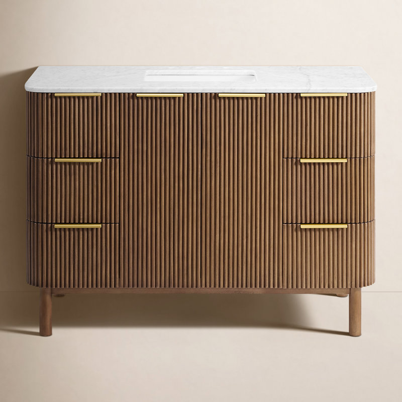 Meuble-lavabo simple 45 "Nova, Bouleau brun