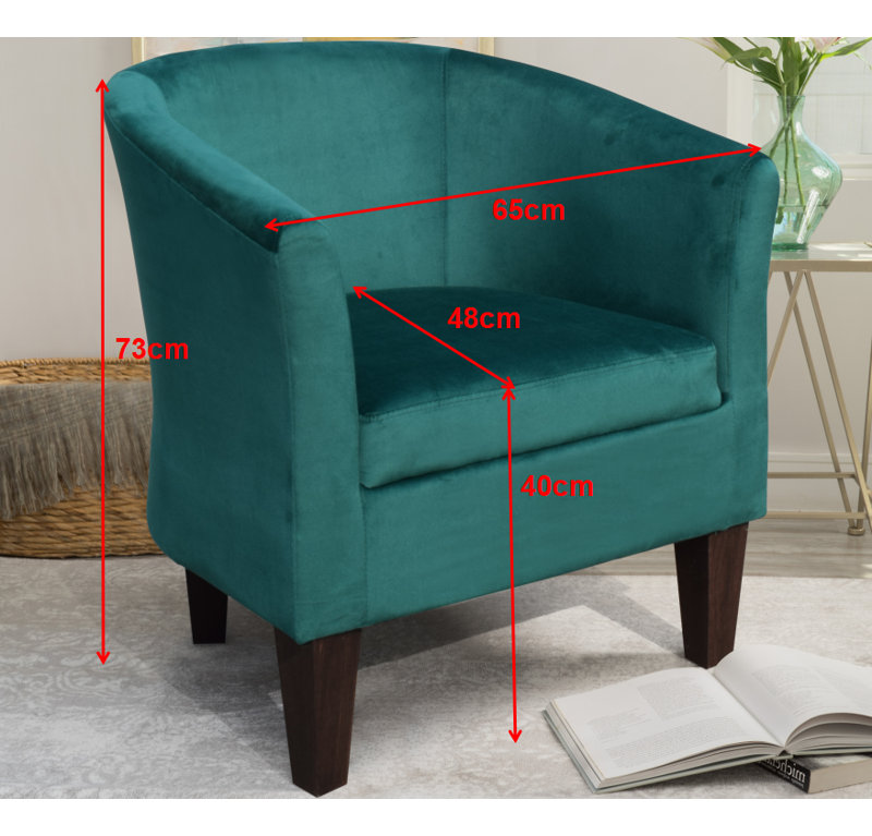 Heathfield Velvet Barrel Chair, Green