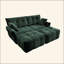 Ensemble de canapé 2 places avec 2 repose-pieds et coussins décoratifs, tissu chenille moelleux confortable, idéal pour le salon, un appartement ou un dortoir