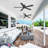 2-Pack 42" 5-Blade Indoor Flush Mount Ceiling Fan With Light And Remote, Black Modern Ceiling Fan With Reversible DC Motor-308728695