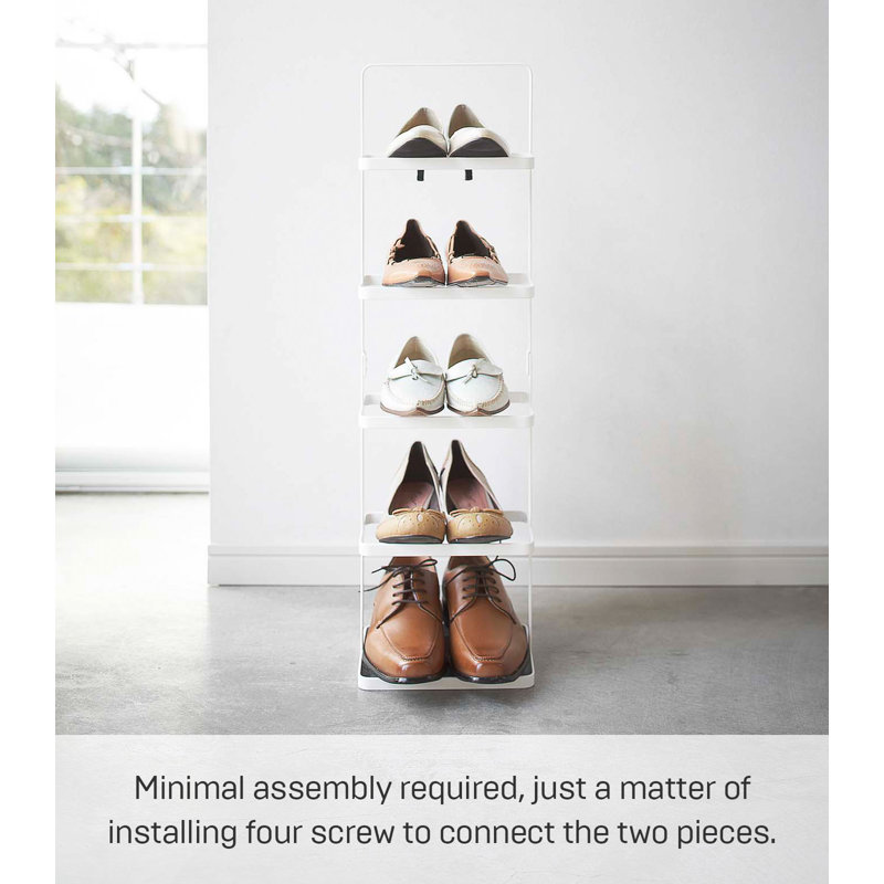 Yamazaki Steel Upright 5 Pair Shoe Rack with Handle