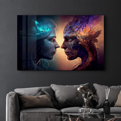 Peinture murale élégante en verre trempé 18,1 po x 28,3 po | 100% verre trempé, épaisseur: 0,16 pouce | Imprimé UV pour des couleurs éclatantes et une durabilité | Parfait pour la décoration intérieure et l'esthétique moderne