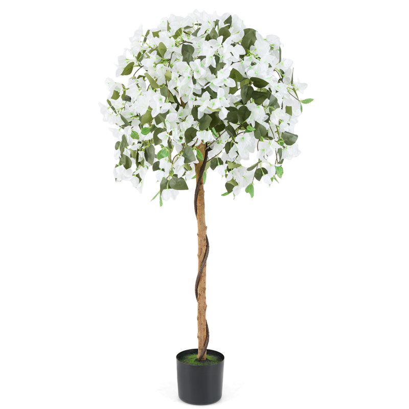 53 po artificiel azalée artificiel avec pépinière de fleurs d'azalées rouges, Blanc