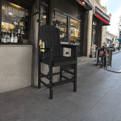 28,7 po Chaise Adirondack d'extérieur haute avec porte-gobelet