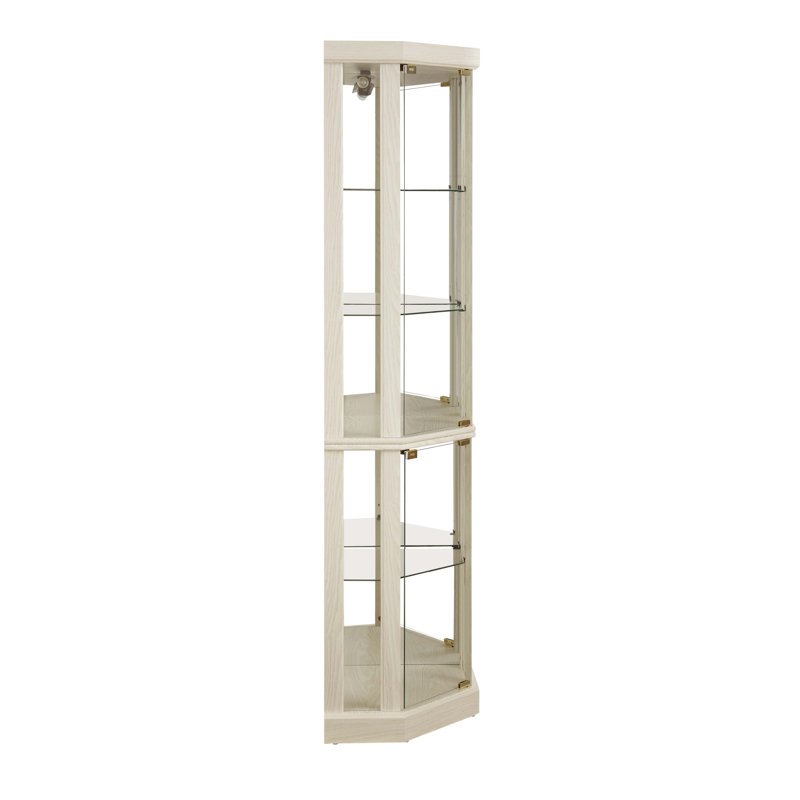 Lighted Corner Curio Cabinet, White