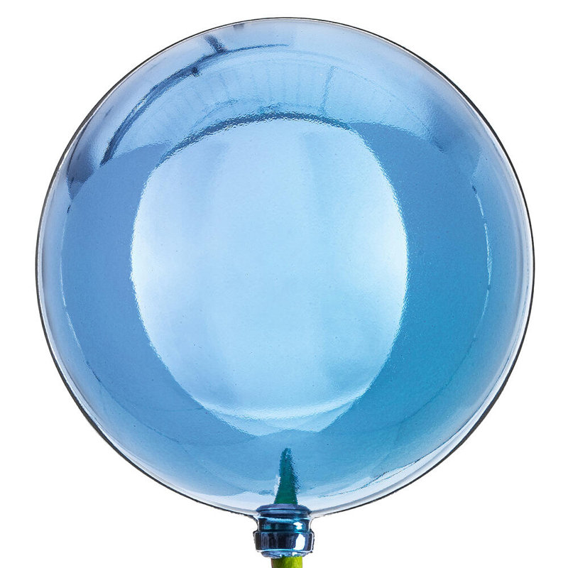 Vickerman 3" x 18" Shiny Ball Ornament Stick 12/Bag. 3 inch ornament on an 18 inch stick., Blue