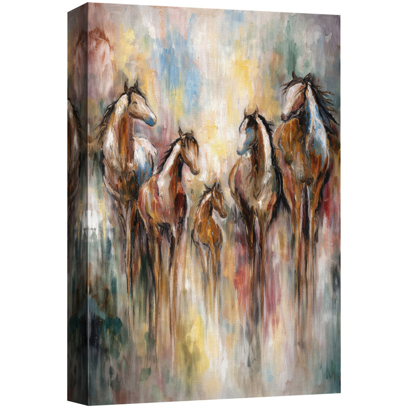 Illustration abstraite de cheval coloré, photos de salon de ferme moderne, impression sur toile encadrée, H 48 po x l 32 po