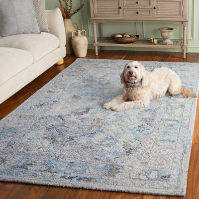 Tapis bleu clair / beige Ceola 126