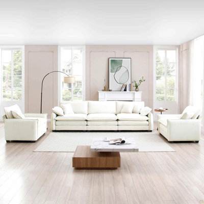 Ensemble de canapé chaleureux et confortable avec coussins et coussins moelleux