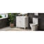Meuble-lavabo blanc 31 po avec lavabo, fonctionnalité de fermeture en douceur, tablette réglable, conception incurvée, pieds en bois d'hévéa, poignées dorées mates, portes d'armoire compactes, tablettes intérieures,-1204839058