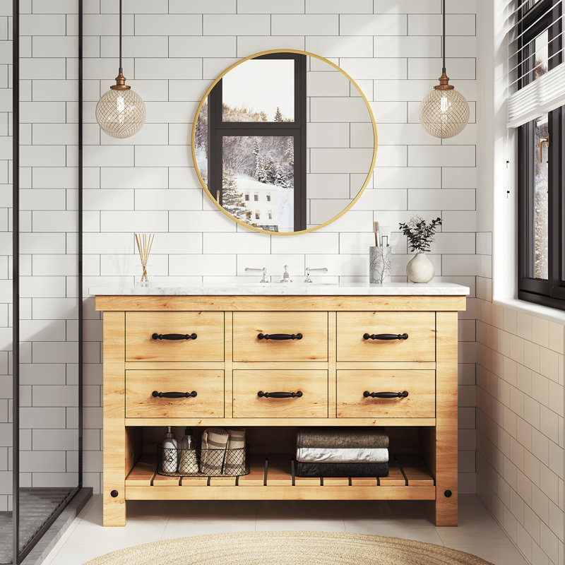 Round Wall Mirror, 71Cm Bathroom Mirror Wall Mounted High Definition, Golden Metal Frame, Mdf Back Panel, For Living Room Bedroom Hallway