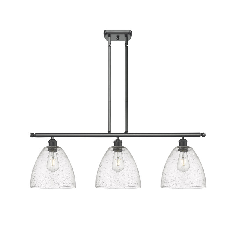 Luminaire suspendu linéaire à 3 lumières pour îlot de cuisine Amren, Ampoule non incluse, H 45,75 po x l 36 po x P 9 po