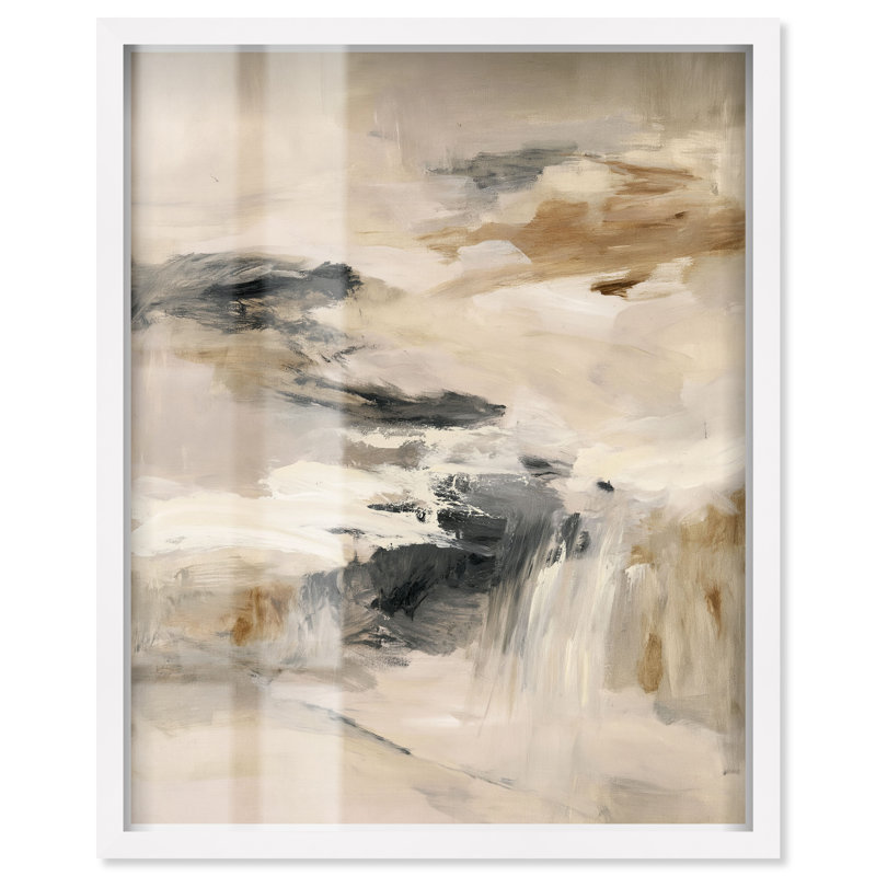 Tableau décoratif bohème Desert Gale I Shadowbox par Art Remedy, cadre blanc, 44 x 55, 57"H x 46"W, White Frame