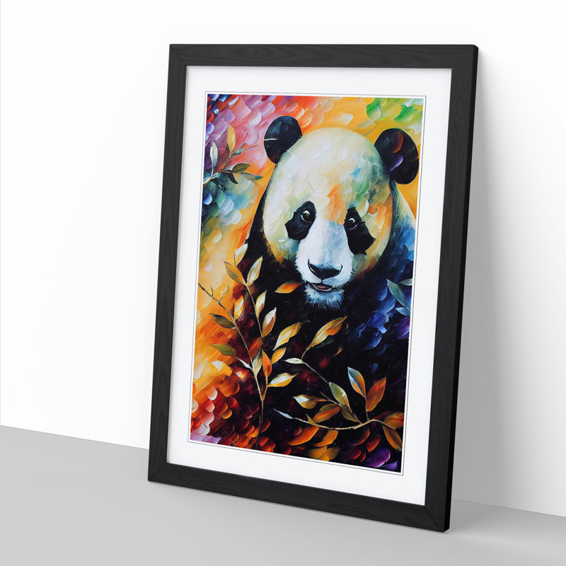 Panda Vol.2 - Single Picture Frame Print, 64cm H x 46cm W x 2cm D, Black