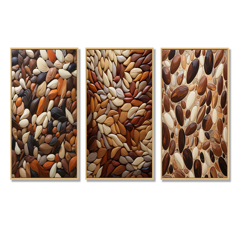 Collage de pierres de ballet Beans, Cadre flottant brun, H 40 po x l 60 po