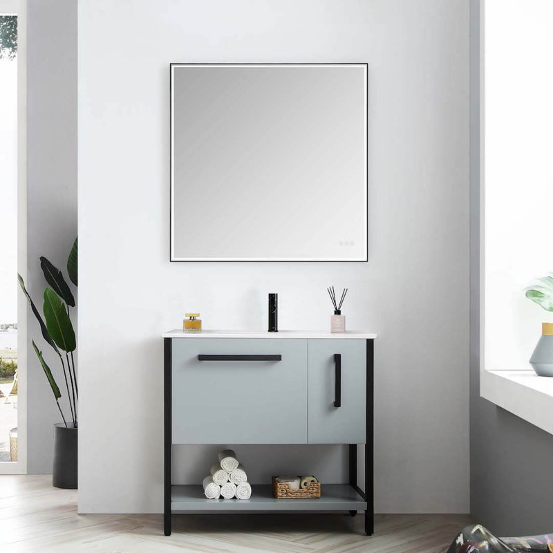 36'' Single Bathroom Vanity with Sink, Matte Grey