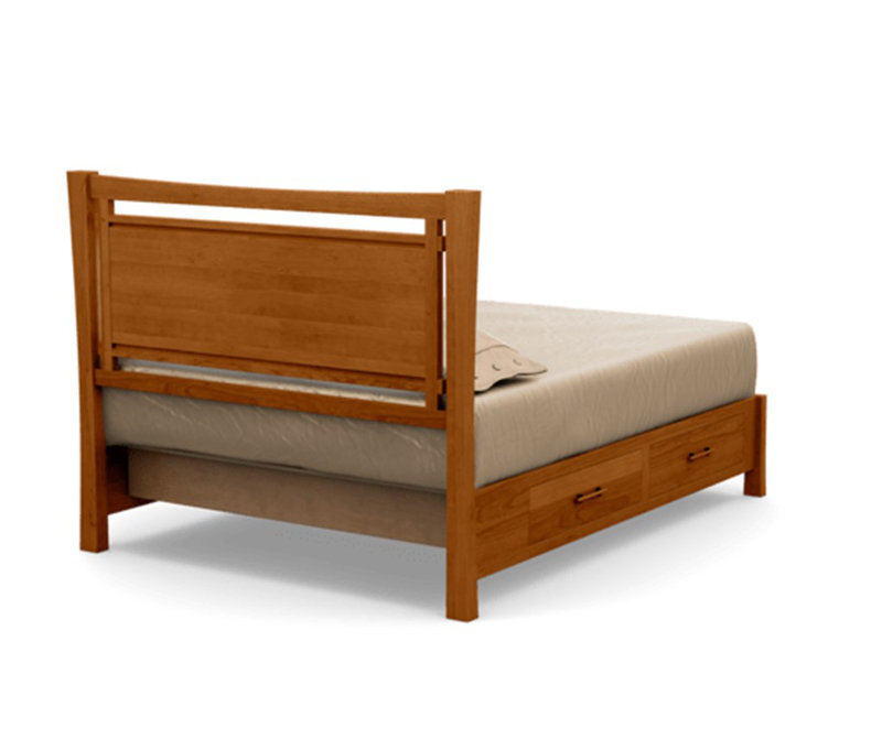 Monterey Upholstered Bed, Full, Coffee Leather, Autumn Cherry