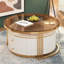 Table basse gigogne 2 pièces avec tiroirs et plateau en verre trempé Modern-20063690
