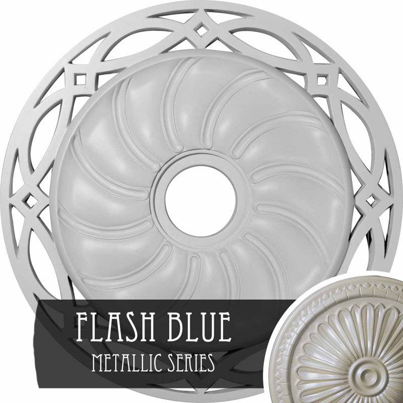 Médaillon de plafond Endurathane Winsor, DO 27 1/2 po x P 4 po x P 1 1/2 po (convient aux auvents jusqu'à 4 po), fini de rêve de minuit peint à la main