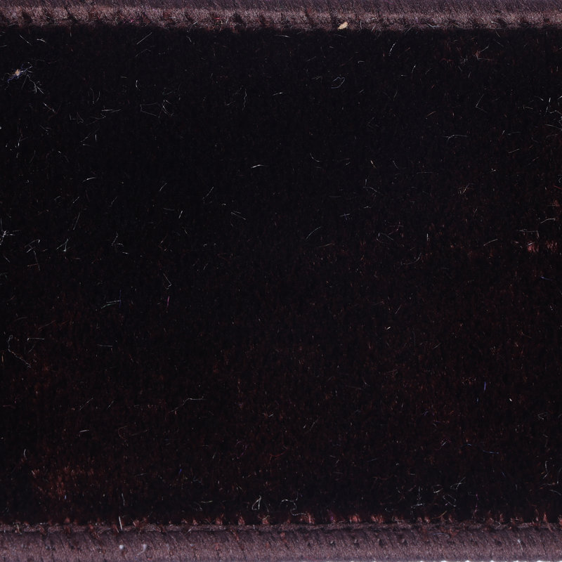  Ruban câblé 2,5 po x 10 po en velours chocolat. Envers en dupion chocolat, Chocolat