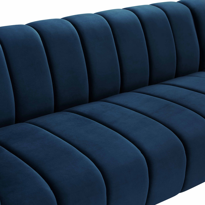 Canapé modulaire Minimore, Velours bleu