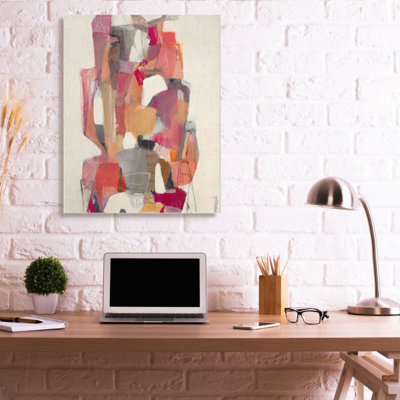 «Cented Geometric Shapes Abstract Red Orange» par Terri Burris - impression d'art graphique