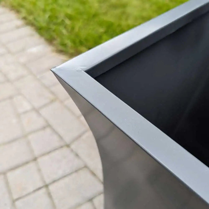 Blizzard Metal Planter Box, 56cm H x 41cm W x 56cm D, Grey
