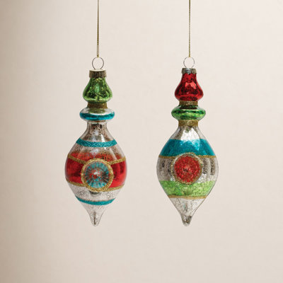 Melrose International 6" Glass Holiday Ornament