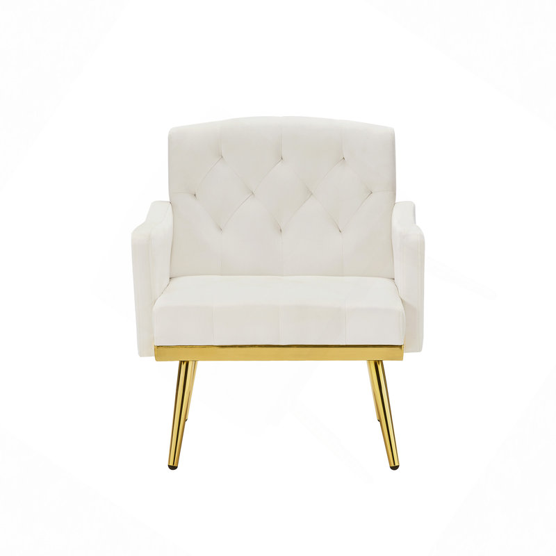 Fauteuil en velours avec pieds en métal