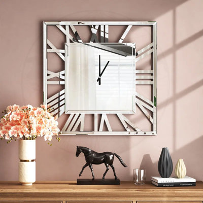 Grande horloge murale en verre à chiffres romains