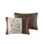 Ensemble d'édredon pour grand lit brodé rouge élégant avec coussins et taies décoratives 7 pièces Elegant-122647199