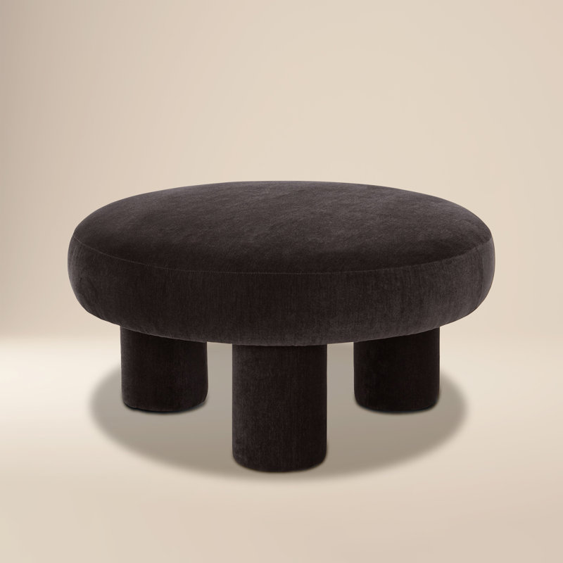 Circa Velvet Upholstered Ottoman in Ganache Brown