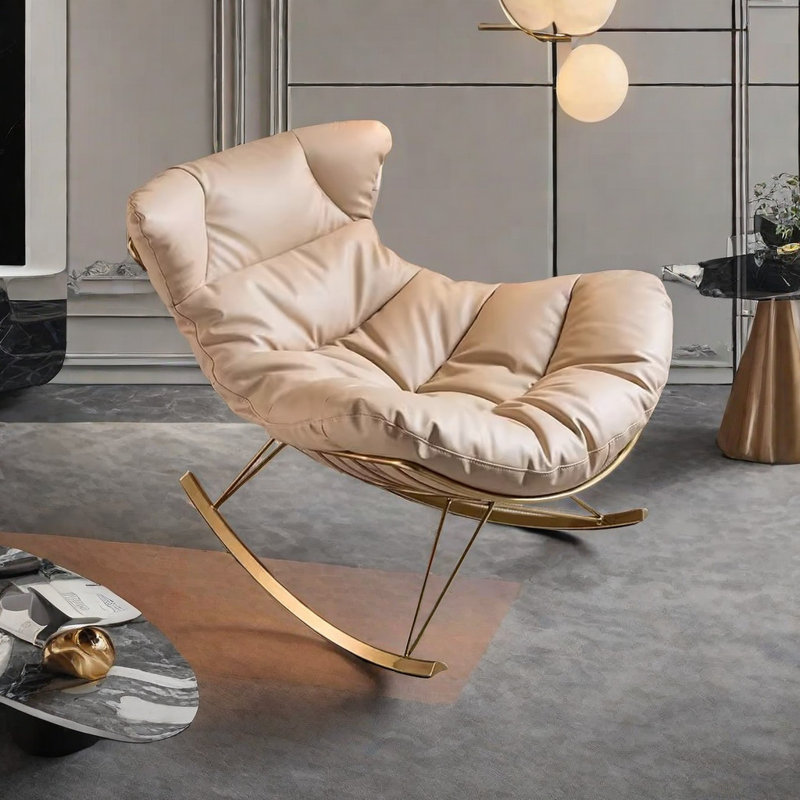 Chaise berçante en métal, Blanc
