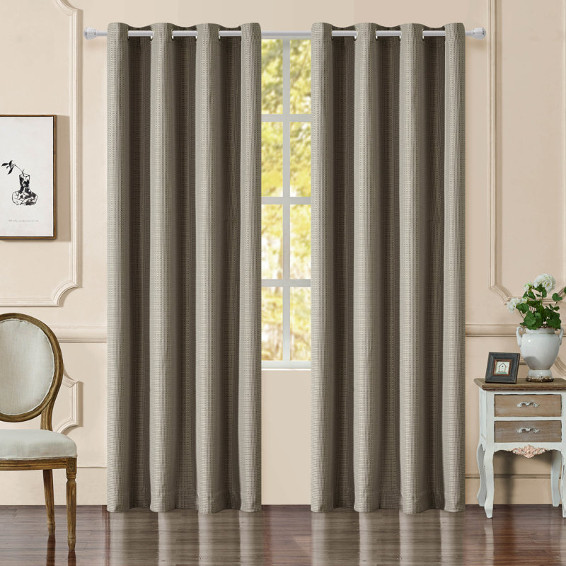 Jamiya Blackout Curtain Single Panel, Walnut