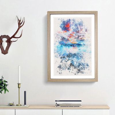 Iceland View Watercolour - Picture Frame Graphic Art