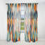 Orange et bleu Botanical Symphony III - Rideau moderne - Velours obscurcissant - 1 panneau-107826404