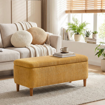 Banc de rangement rembourré en polyester 39,4 po