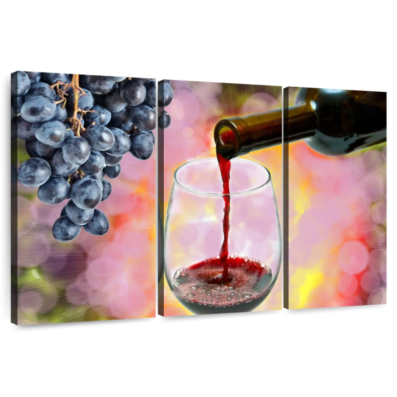Yarlin décantant le vin rouge au verre, H 36 po x l 57 po