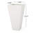 Matte White 13" Cast Stone Outdoor Planter - Enhance Appeal Of Your Backyard Planter, Tapered Design For A Contemporary Garden-1542950230