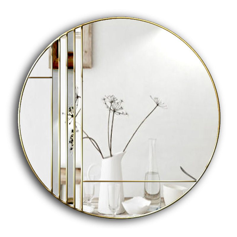 Kaci Flat Wall Mirror, Gold